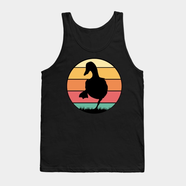 Retro Vintage Sunset Duck Tank Top by Little Duck Designs